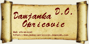 Damjanka Opricović vizit kartica